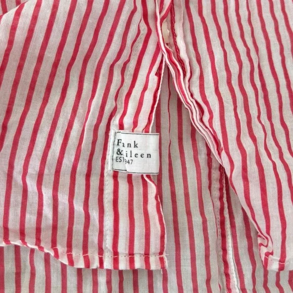 Frank & Eileen Barry Shirt Red White Stripe